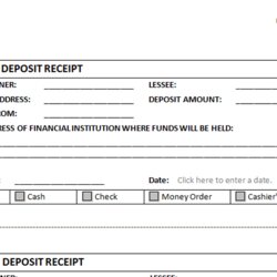 Capital Security Deposit Receipt Template Receipts Per Rent Fit