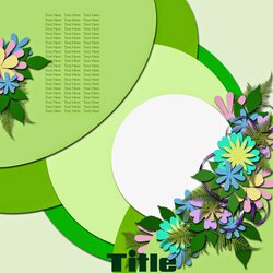 Wizard Two Green Circles With Flowers On Them And The Word Title Below It Is Templates Scrapbook Digital