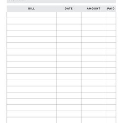 Fine Printable Simple Budget Template Download Planner Expenses Expense Bills Spreadsheet Weekly