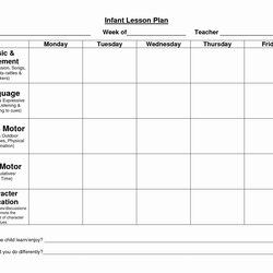 Daycare Lesson Plan Template Beautiful Infant Blank Sheets Printable Childcare Child Provider Outline