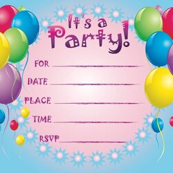 Magnificent Free Birthday Invitation Templates Printable Invitations Cards Party Card Invites Girls Template