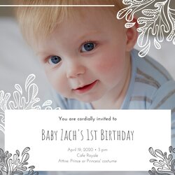 High Quality Top Birthday Invitation Background White Grey Boy Son