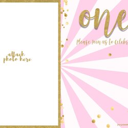 Admirable Free Birthday Invitations Template For Girl Printable Invitation Pink Gold Templates First Glitter