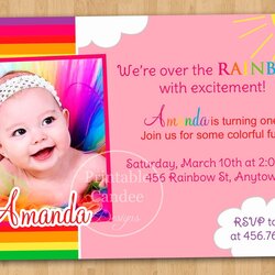 Brilliant First Birthday Invitation Templates Free Template Invitations Card Baby Sample Cards Regard Size
