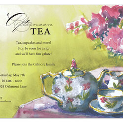 Magnificent Tea Party Invitation Invites For An Afternoon Invitations Bridal Shower Odd Balls Ob
