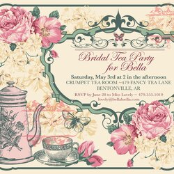 Fine Tea Party Invitation Bridal Garden Version