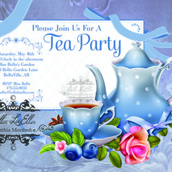 Bella Luella Tea Party Invitations Spring Graphics Easter Invite Soon Coming Some