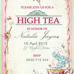 Admirable Pin High Tea Cake On Invitations Party Invitation Template Afternoon Invite Victorian Card