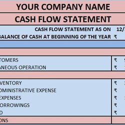 Supreme Download Cash Flow Statement Excel Template Flows Statements Presentation Projected Interval