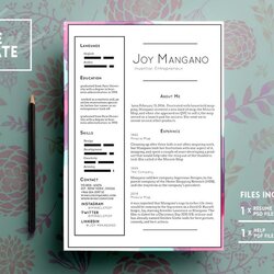 Super Free Resume Template Instant Download In