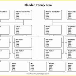 Champion Extended Family Tree Template With Siblings Aunts Uncles Cousins Free Of Blended Templates