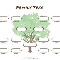 Generation Family Tree Many Siblings Template Free Printable Three Templates Has Space