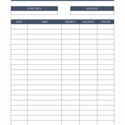 Superlative Weekly Task List Template In Word