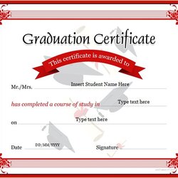 Excellent Graduation Certificate Templates For Ms Word Professional Cr