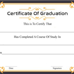 Peerless Free Certificate Template Of Graduation Pertaining To Printable Certificates Templates