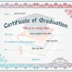 Terrific Graduation Certificate Templates For Ms Word Professional Certificates Theme Shaded Color Red Cr