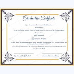 Magnificent Graduation Certificate Template Word Awards