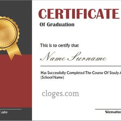 Swell Simple Word Certificate Of Graduation Template Templates
