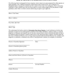 Superb Parental Consent Form For Medical Treatment Free Printable Documents Parent