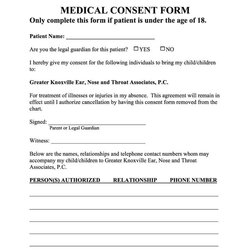 Cool Medical Consent Forms Free Printable Templates