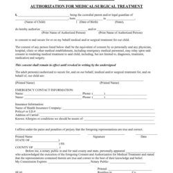 Fantastic Medical Consent Form Template Templates Free Printable Treatment Authorization Minor