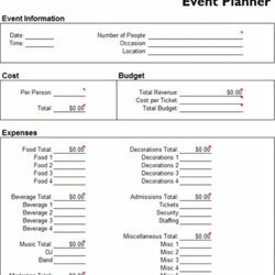 Ms Excel Event Planner Template Templates Ready Made Invoice