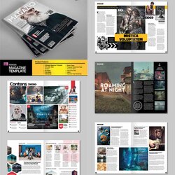Great Magazine Templates With Creative Print Layout Designs Template Multipurpose Brochure Articles