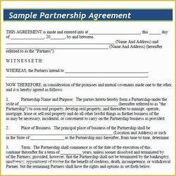 Exceptional Simple Partnership Agreement Template Free Of Sample Business Templates Agreements Word Examples