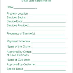 The Highest Standard Lawn Service Proposal Template Free Contract Care Forms Printable Bid Templates Form