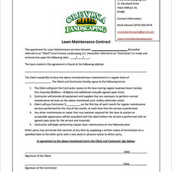 Fantastic Lawn Service Proposal Template Free Contract Care Maintenance Agreement Templates Landscape Letter