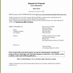 The Highest Quality Lawn Service Bid Template Free Resume Examples Proposal