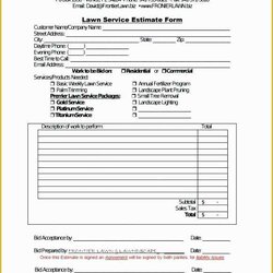 Sterling Lawn Service Proposal Template Free Of Care Bid Estimate Trimming Documents Removal Williamson