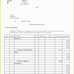 Lawn Service Proposal Template Free Bid Landscaping Of