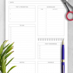 Fantastic Download Printable Scheduled Daily To Do List Original Style Planners Remarkable Tasks Template