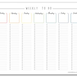 Great Cute Printable Daily To Do List Weekly Sunday Boxes