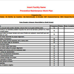 Preventive Maintenance Plan Sample Planner Template Free Schedule Excel Equipment Word Building Templates Ppm