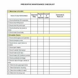 Wizard Preventive Maintenance Excel Template Checklist Preventative