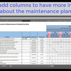 Preventive Maintenance Plan Template Excel