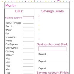 High Quality Free Monthly Budget Planner Printable Teen Classroom Worksheet Template Bill Budgeting