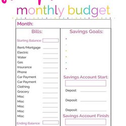 Free Printable Monthly Budget Sheets Templates