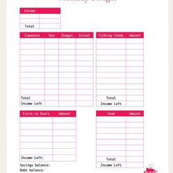 Splendid Cute Monthly Budget Template Simple Templates Bills Printable Effective Example Easy Most Will Make
