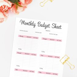 Cool Monthly Budget Sheet Printable In