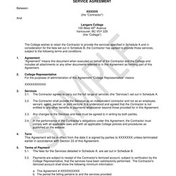 Out Of This World Client Service Agreement Template Contract Example
