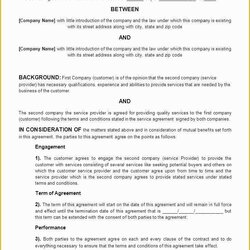 Wonderful Free Service Agreement Contract Template Australia Printable Templates Of It Letter