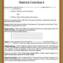 Superior Contract Templates Free Word Template Service Simple Agreement Level Proposal Printable Blank