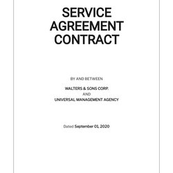 Great Free Service Agreement Templates Download Template Contract Word