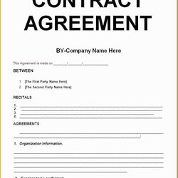 Spiffing Contractor Service Agreement Template Free Of Simple Example Contract Between Two Contracts Word