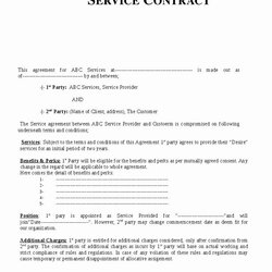 Legit Service Contract Template Doc New Agreement Quick