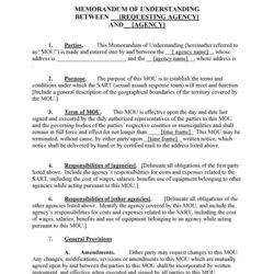 Free Memorandum Of Understanding Templates Word Template