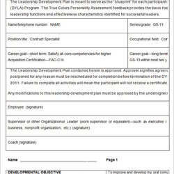 Exceptional Leadership Development Plan Template Word Documents Download Width